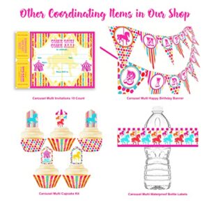 Carousel Carnival Birthday Banner - Multi Color