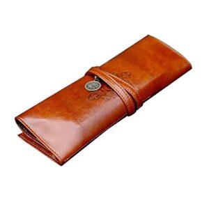 niceeshop(tm) twilight retro bandage synthetic leather pen bag pencil case makeup pouch(dark brown)