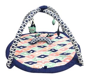 bacati – baby activity gyms & playmats (aztec coral/mint/navy)