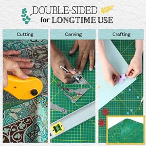 Crafty World 24 x 36 Cutting Mat for Sewing, Self Healing Double Sided Quilting Crafts Mat - Fabric Cutting Mat - Non Slip surface - Rotary Cutting Board