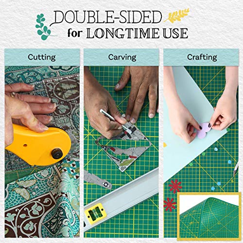 Crafty World 24 x 36 Cutting Mat for Sewing, Self Healing Double Sided Quilting Crafts Mat - Fabric Cutting Mat - Non Slip surface - Rotary Cutting Board