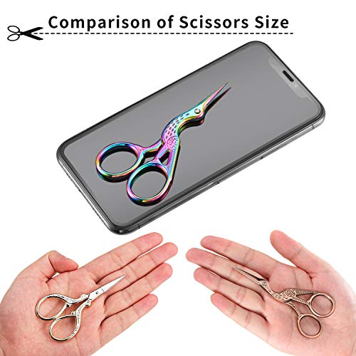 5 Pieces Stainless Steel Tip Classic Stork Scissors Crane Design 3.6 Inch Sewing Dressmaker Scissors for Embroidery, Craft, Needle Work, Art Work or Everyday Use (Style B)