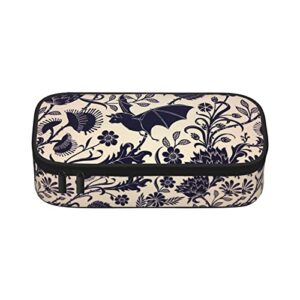 gocerktr bat flower pencil case large capacity pen case double zippers pen bag office stationery bag cosmetic bag with compartments