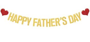 happy father’s day banner gold glitter, father’s day party decorations, best dad ever decor, happy father’s day birthday decorations