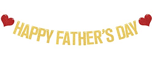 Happy Father's Day Banner Gold Glitter, Father's Day Party Decorations, Best Dad Ever Decor, Happy Father's Day Birthday Decorations