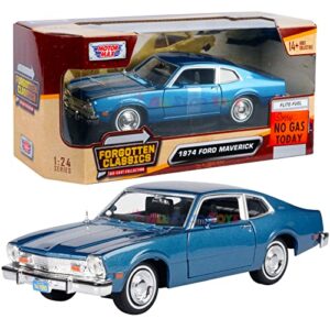 1974 for ford maverick 1:24 scale diecast replica model by motormax forgotten classics series 79042 (blue)