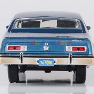 1974 for Ford Maverick 1:24 Scale Diecast Replica Model by Motormax Forgotten Classics Series 79042 (Blue)