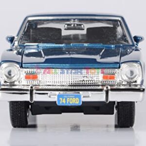 1974 for Ford Maverick 1:24 Scale Diecast Replica Model by Motormax Forgotten Classics Series 79042 (Blue)