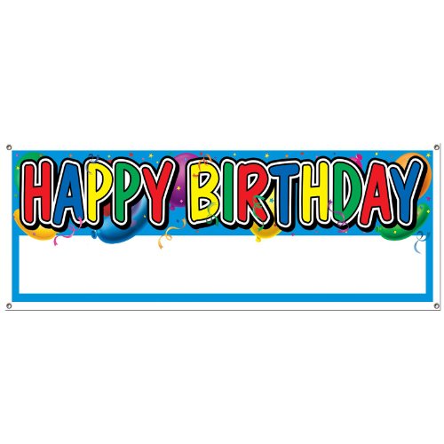 Beistle Multicolor Customizable Happy Birthday Banner-1 Pc