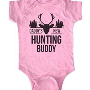 cute & funny Daddy's New Hunting Buddy - Baby one Piece Bodysuit (6 Months Bodysuit, Pink)