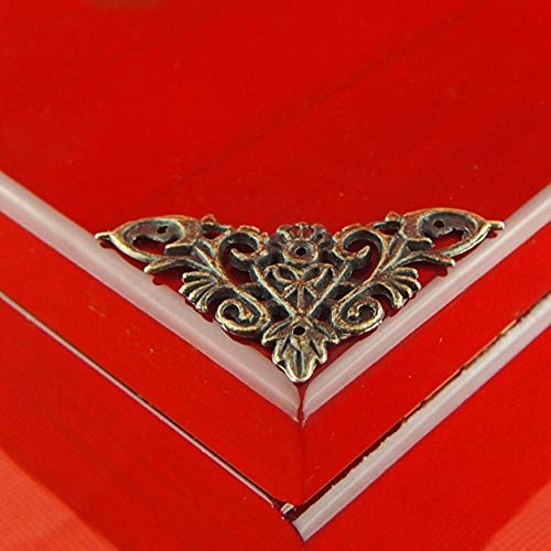 weeee 4 Pcs Corner Protector Vintage Metal Book Corner Protector Furniture Decorative Edge Cover Album Corner Decorative Protector Cover