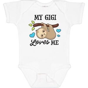 inktastic My Gigi Loves Me with Sloth and Hearts Baby Bodysuit 24 Months 0020 White 2f20a