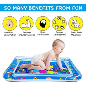 YGJ Inflatable Tummy Time Mat Premium Kids Boys Girls Water Play Mat for Infants, Strengthen Your Kids Boys Girls Muscles, Portable Blue