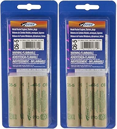 Estes C6-5 Mini Bulk Pack - 2 Packs of 3 for 6 Engines/Motors with Starters