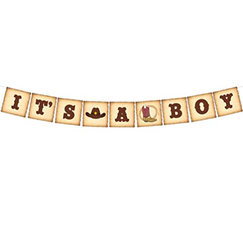 Cowboy It's A BOY Banner, Cowboy Baby Shower Party Decorations, It's a Boy Banner, Baby Shower Decorations for Boy.