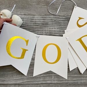 CHRORINE God Bless Banner Kit Baptism Decorations for Boys Girls, First Communion Banner Kit First Communion Confirmation Decorations