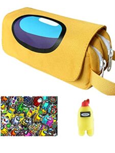 pencil cases big capacity pencil bag makeup pen pouch durable stationery with double zipper pen holder for （yellow）