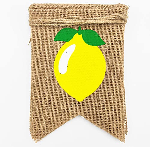 JOZON Lemonade Burlap Banner and Lemon Burlap Banner Jute Summer Lemon Theme Bunting Banner Garland Summer Lemon Theme Birthday Baby Shower Party Decor Lemonade Stand Decorations