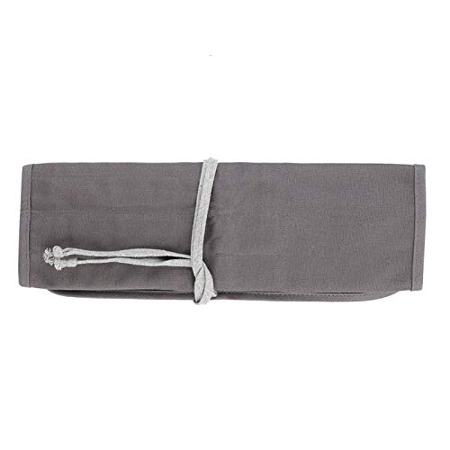 GLOGLOW Canvas Paintbrush Wrap Roll Up Case Holder, Gray Canvas Paintbrush Holder Paint Pen Roll Up Bag Case Travel Drawing Paintbrush Roll Organizer (Brushes NOT Included)