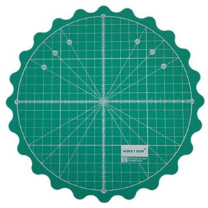 honeysew circle rotary cutting mat diameter 20cm(8″) self healing for any table protection board quilt fabric doing crafts sewing quilting projects rotating cutter pad (green color)