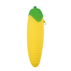 manfull high capacity pen case, pencil pouch, pen bag, carrot banana fruit silicone pencil case storage pen bag coin purse key wallet for school corn**