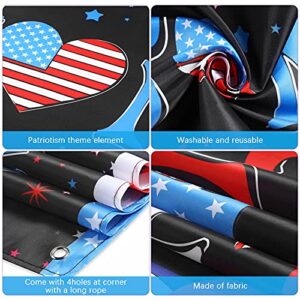 Welcome Home Banner Large Fabric Patriotic Theme Welcome Banner Garland Veterans Day Hanging Backdrop Sign Decoration for Greeting Police Military Army Heroes Theme Party Supplies, 71 x 16 Inches