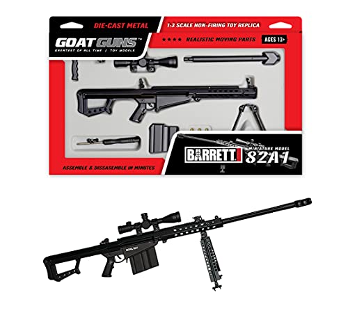 GoatGuns Miniature .50 Cal Barrett 82A1 Model in Black | 1:3 Scale Die Cast Metal