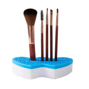 goldenstrawberry GOLDEN STRAWBERRY 2 PCS Silicone Makeup Brush Holder Cosmetic Storage Box Multipurpose Painting Pen Stand Holder (Blue)