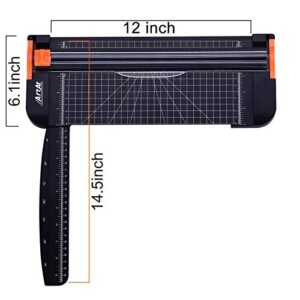 ArtAt A4 Paper Cutter Guillotine:12 Inch Straight Cutting Paper Trimmer Scrapbooking Tool with Automatic Security Blades for Cut Craft Paper Card Coupon Vinyl Label and Photo Side Ruler Guillotine
