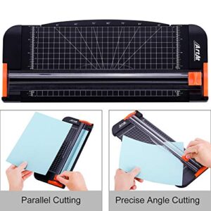 ArtAt A4 Paper Cutter Guillotine:12 Inch Straight Cutting Paper Trimmer Scrapbooking Tool with Automatic Security Blades for Cut Craft Paper Card Coupon Vinyl Label and Photo Side Ruler Guillotine