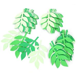 mybbshower green paper leaf garland for spring party backdrop 30 ft banner birthday wedding decoration
