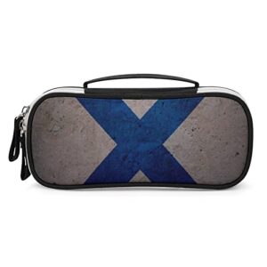 vintage flag of scotland printed pencil case bag stationery pouch with handle portable makeup bag desk organizer