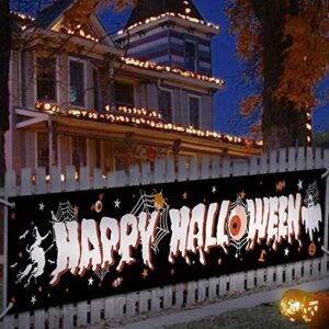 happy halloween banner halloween party signs banner decorations giant hallowmas day celebrate supplies fence yard porch huge sign outdoor decorations photo backdrop 6 feet