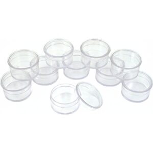 findingking 10 round plastic organizer container storage jars for beads & gems 1 1/4″