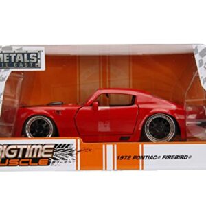 1972 Pontiac Firebird Red with Black Hood Stripe Bigtime Muscle Series 1/24 Diecast Model Car by Jada 99582