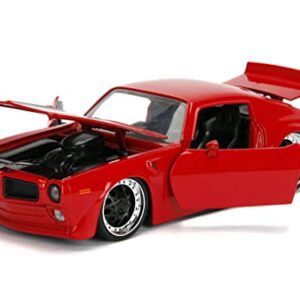 1972 Pontiac Firebird Red with Black Hood Stripe Bigtime Muscle Series 1/24 Diecast Model Car by Jada 99582