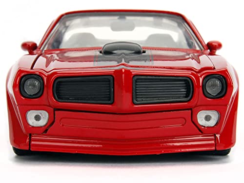 1972 Pontiac Firebird Red with Black Hood Stripe Bigtime Muscle Series 1/24 Diecast Model Car by Jada 99582