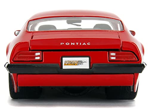 1972 Pontiac Firebird Red with Black Hood Stripe Bigtime Muscle Series 1/24 Diecast Model Car by Jada 99582