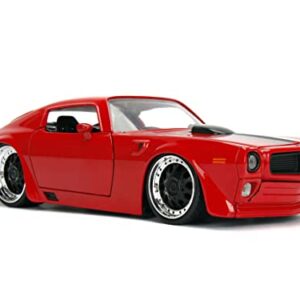 1972 Pontiac Firebird Red with Black Hood Stripe Bigtime Muscle Series 1/24 Diecast Model Car by Jada 99582