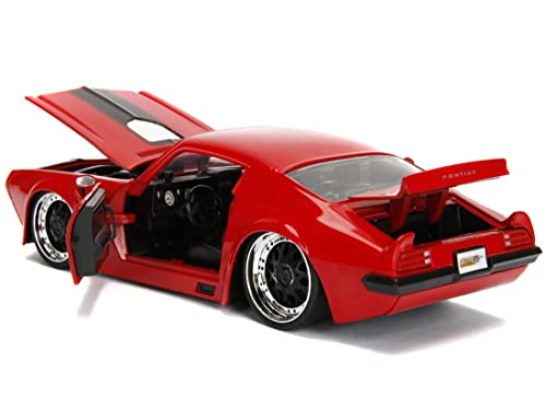 1972 Pontiac Firebird Red with Black Hood Stripe Bigtime Muscle Series 1/24 Diecast Model Car by Jada 99582