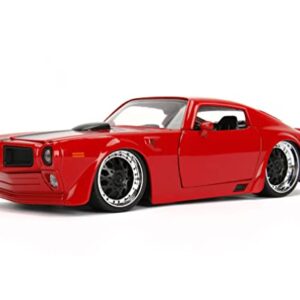 1972 Pontiac Firebird Red with Black Hood Stripe Bigtime Muscle Series 1/24 Diecast Model Car by Jada 99582