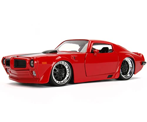 1972 Pontiac Firebird Red with Black Hood Stripe Bigtime Muscle Series 1/24 Diecast Model Car by Jada 99582