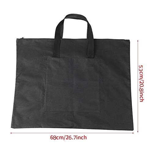 A2 Drawing Painting Board Storage File Bag, 20.8 x 26.7 Inches Light Weight Nylon Portfolio Tote Carries Two Shoulder Strap Options (Black)