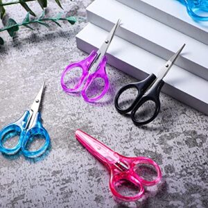 8 Pcs Detail Mini Craft Scissors Set Stainless Steel Scissors with Protective Cover Straight Tip Sewing Small Scissors for Christmas Crafting, Facial Hair Trimming, Travel, School and DIY Projects