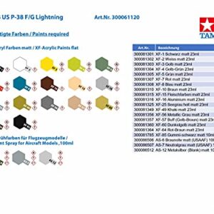 Tamiya TAM61120 1: 48 Lockheed P-38F P-38G Lightning [Model Building Kit]