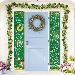 witbass 2 pcs st. patrick’s day porch banners, hanging heart streamers door porch signs house hanging wall decoration party supplies indoor outdoor use