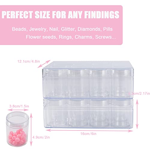 12Grids Transparent Plastic Bead Storage Organizer,6.3x4.8x2.17in Bead Storage Containers w/Lids,Ideal for Jewelry Earring Beads Sewing Pills Bead Organizing, Art and Craft Storage Bottle Jars(2-Pack)