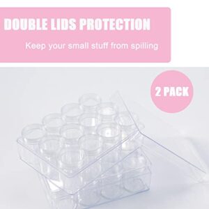 12Grids Transparent Plastic Bead Storage Organizer,6.3x4.8x2.17in Bead Storage Containers w/Lids,Ideal for Jewelry Earring Beads Sewing Pills Bead Organizing, Art and Craft Storage Bottle Jars(2-Pack)