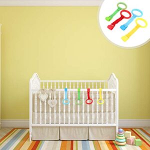 TOYANDONA Baby Rings 4pcs Baby Infant Learning Stand Pull Rings Crib Pull Rings Hand Rings for Baby Standing Assistant Hanging Baby Toys