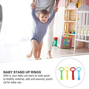 TOYANDONA Baby Rings 4pcs Baby Infant Learning Stand Pull Rings Crib Pull Rings Hand Rings for Baby Standing Assistant Hanging Baby Toys